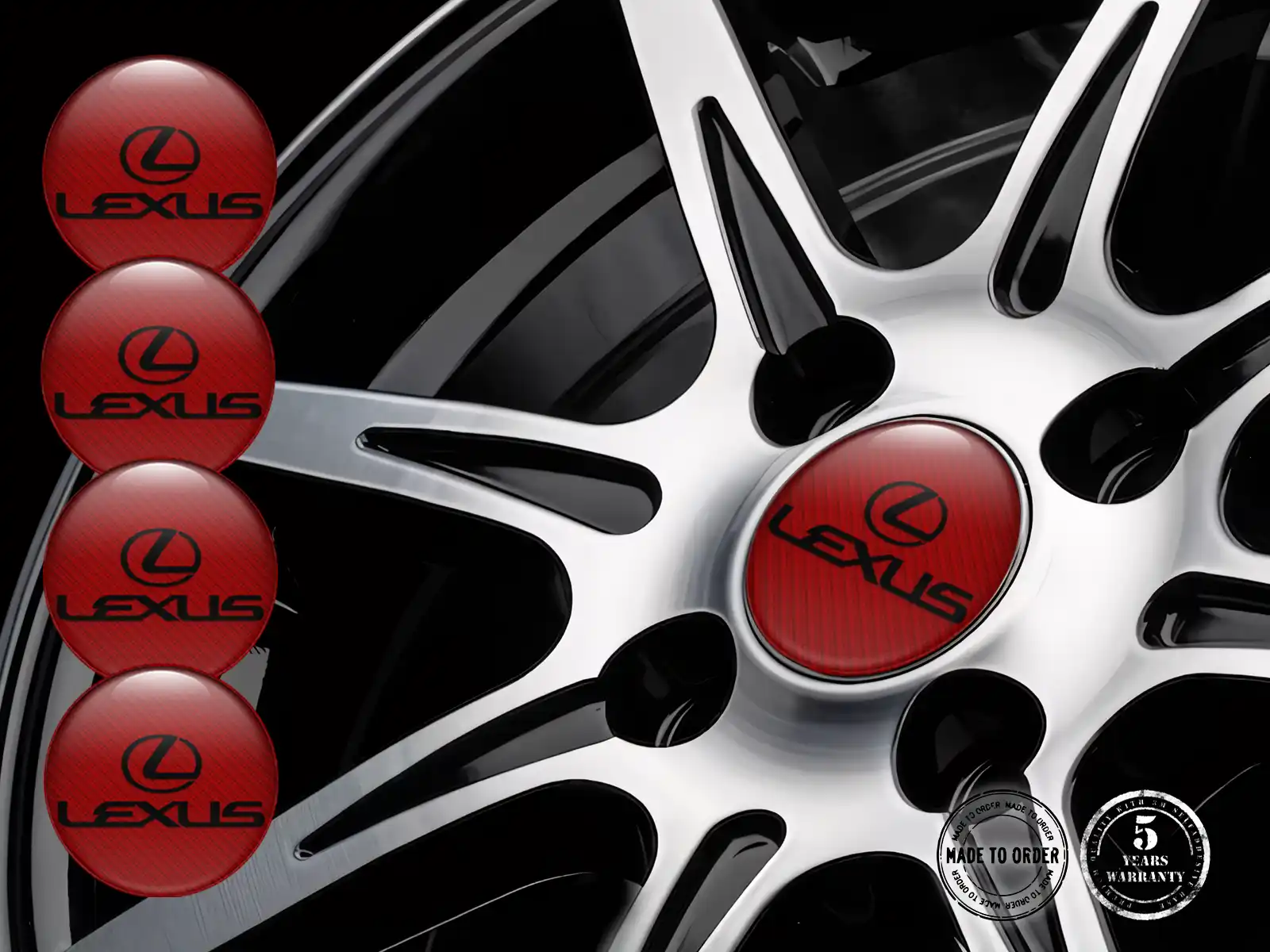 Lexus Emblema de Rueda Estilo Mejora de Cúpula en Resina